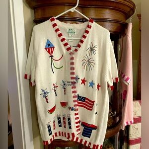 The Quaker Family Americana Patriotic Summer sweater